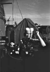 Dart on deck of USS Haggard